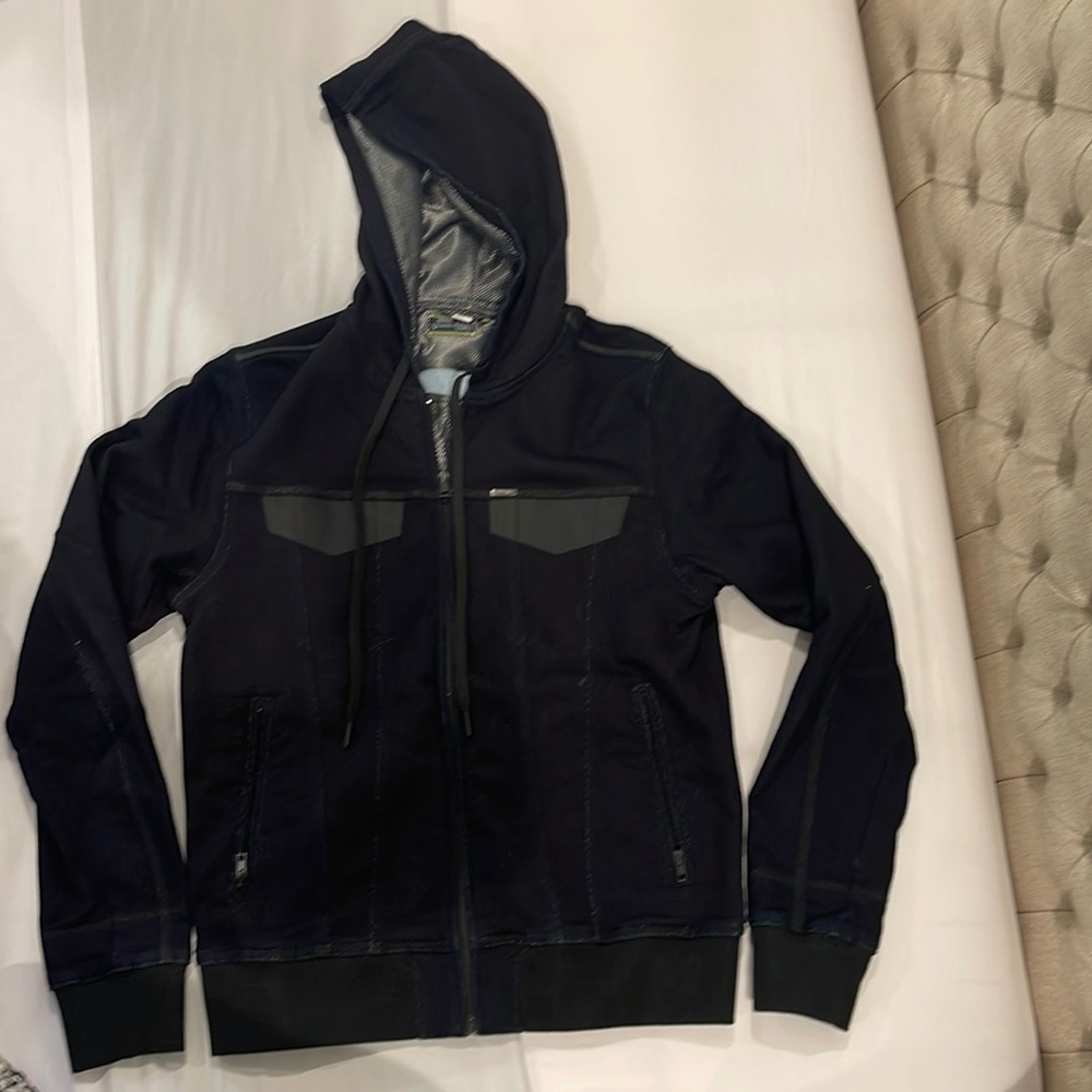 Diesel Mens Trackley Zip Up Hoodie Dark Navy